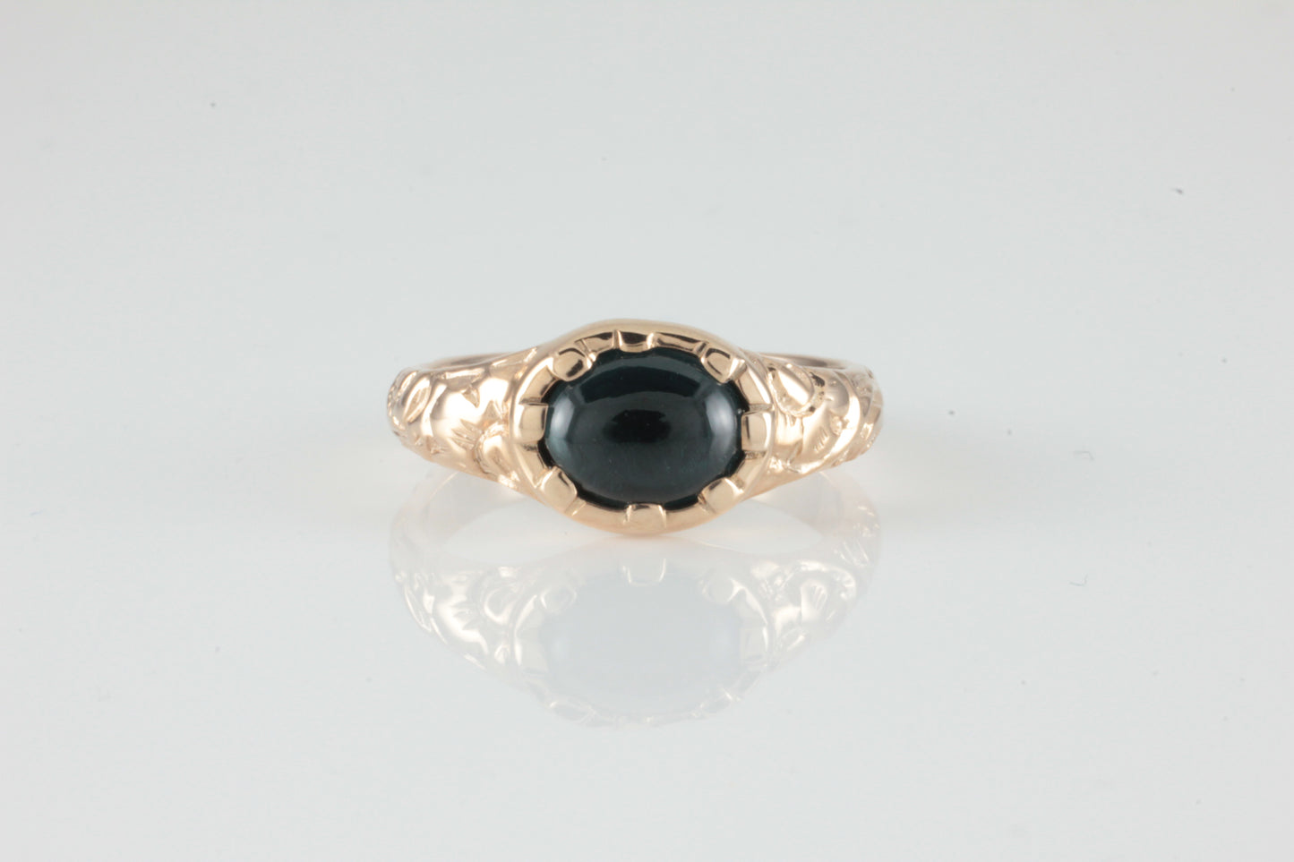 'Nida' Georgian style Oval Topaz Cabochon Ring