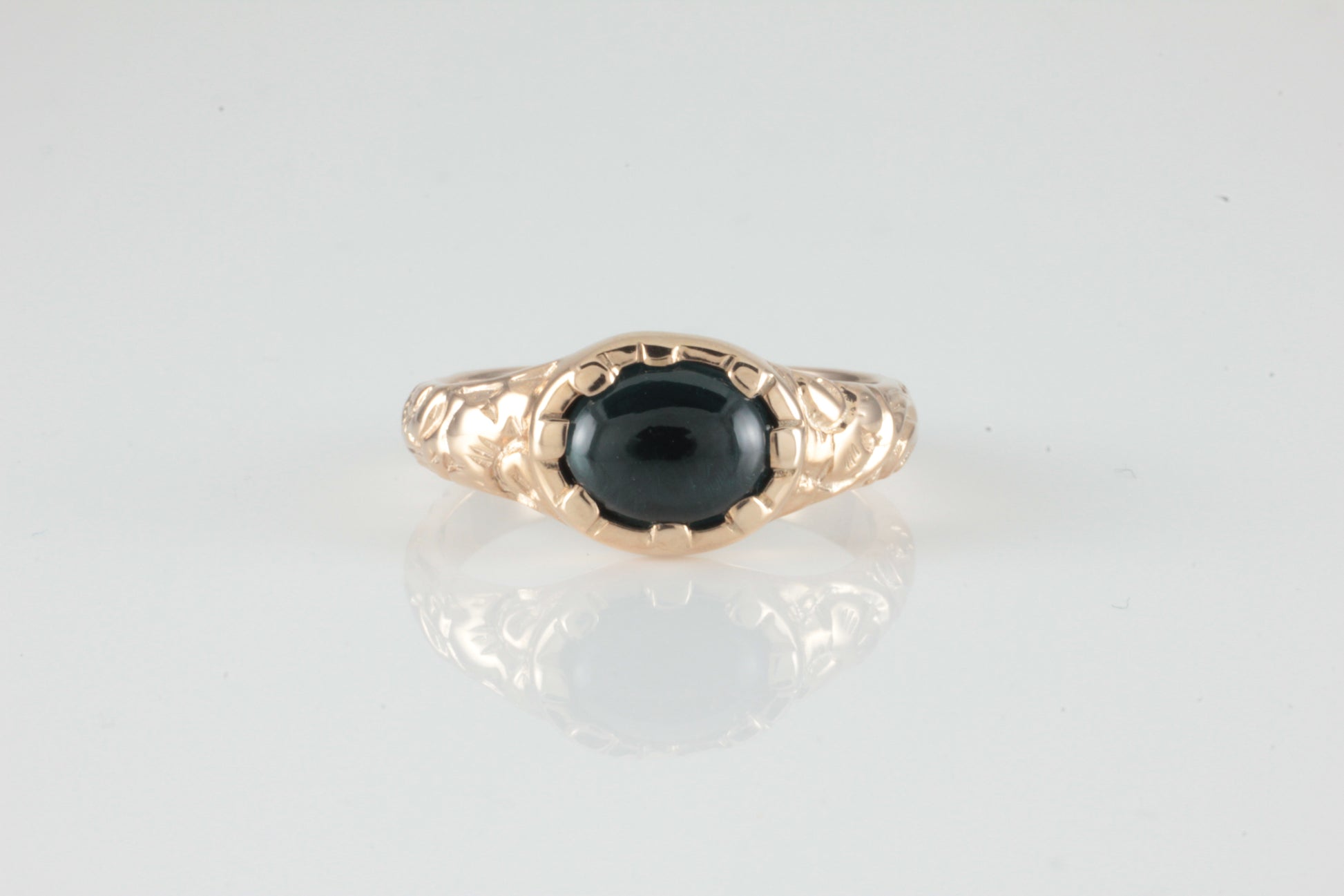 'Nida' Georgian style Oval Topaz Cabochon Ring