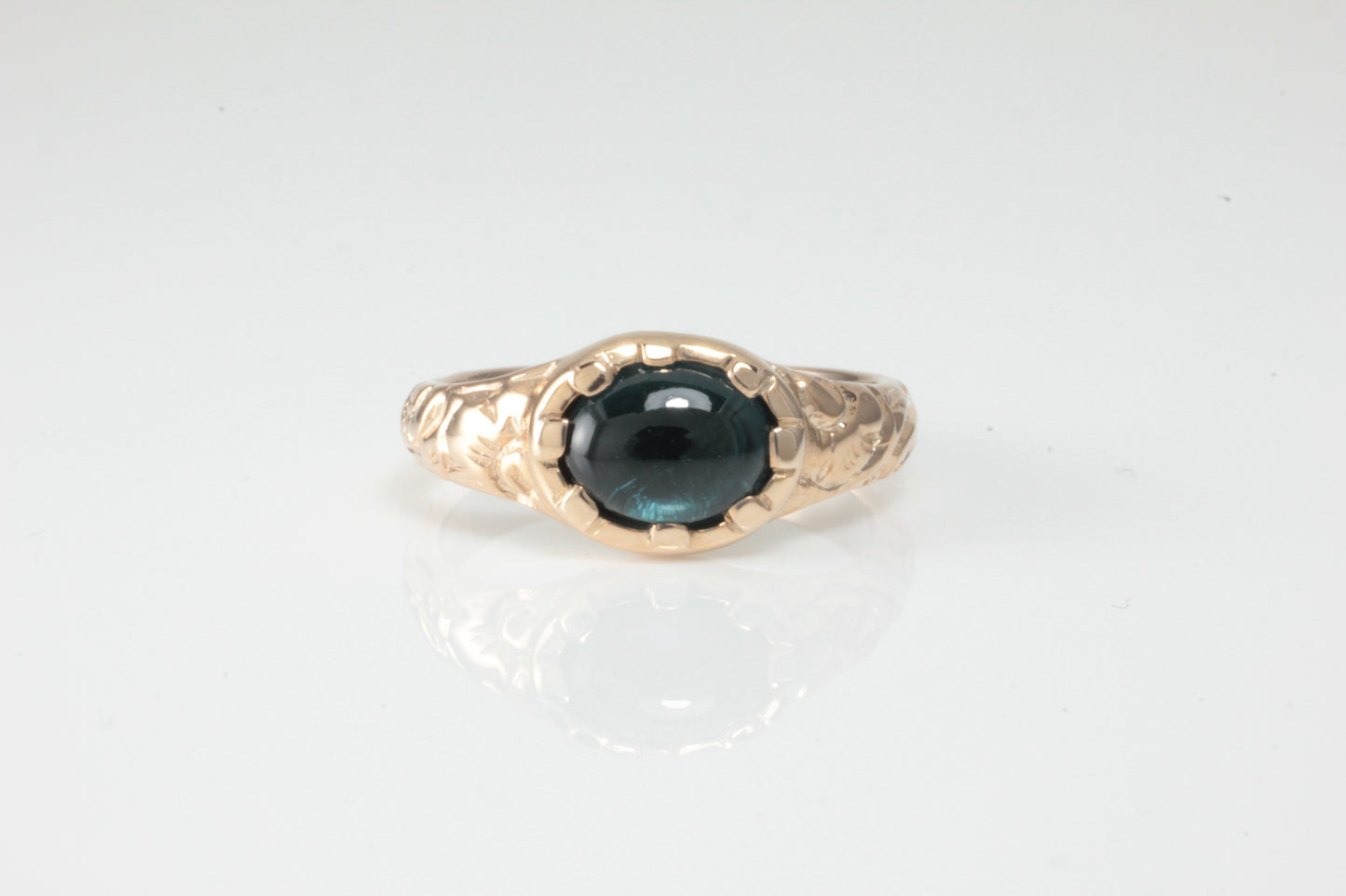 'Nida' Georgian style Oval Topaz Cabochon Ring