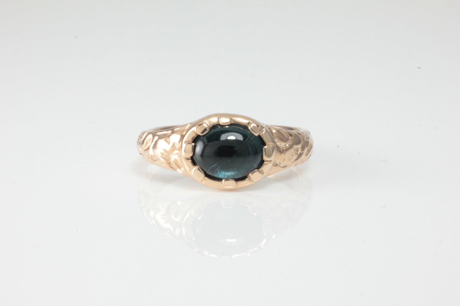 'Nida' Georgian style Oval Topaz Cabochon Ring