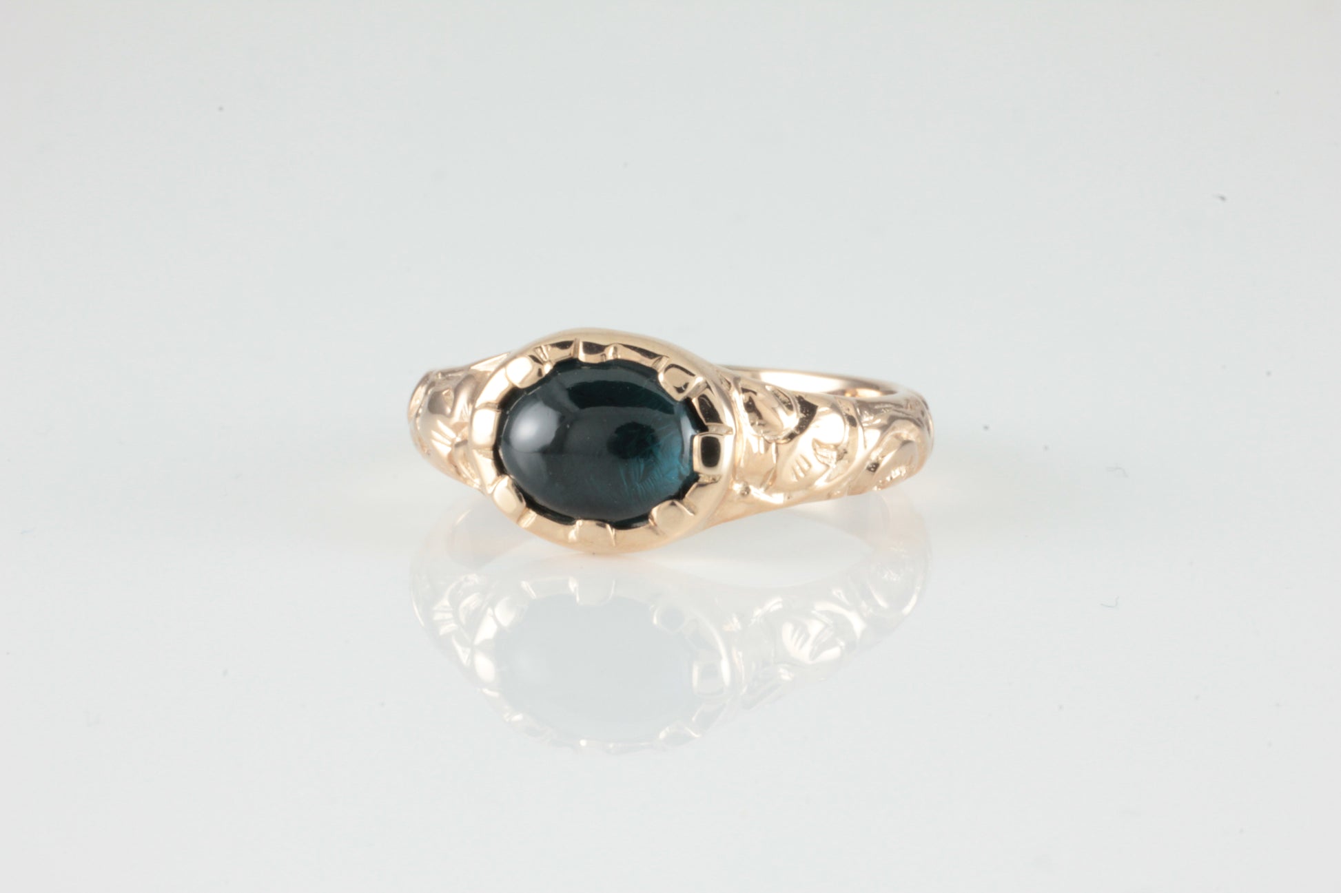 'Nida' Georgian style Oval Topaz Cabochon Ring