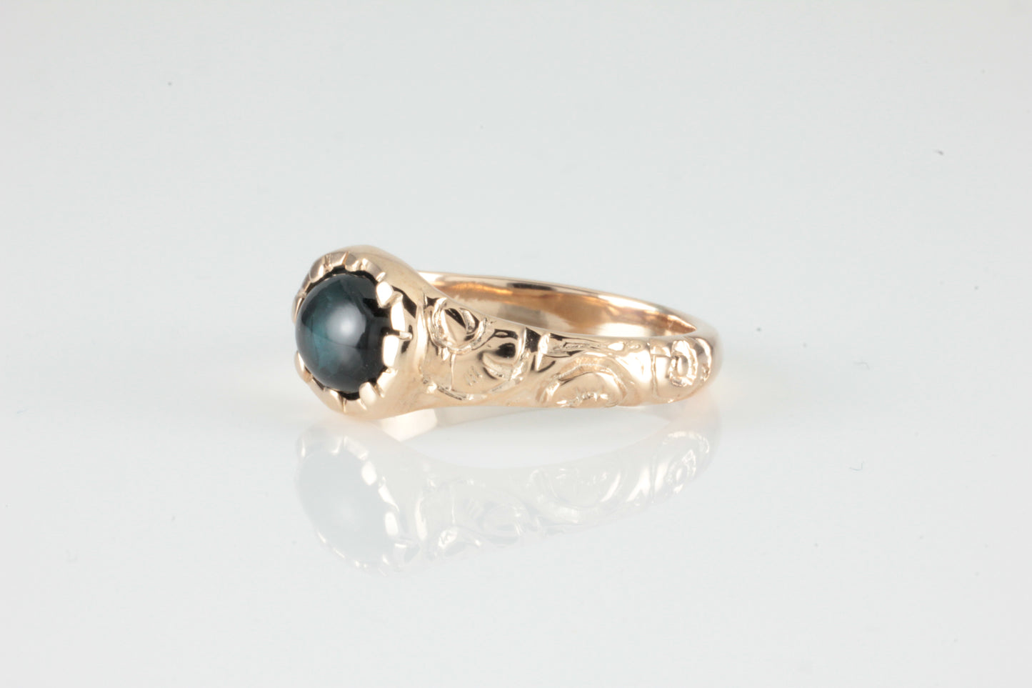 'Nida' Georgian style Oval Topaz Cabochon Ring