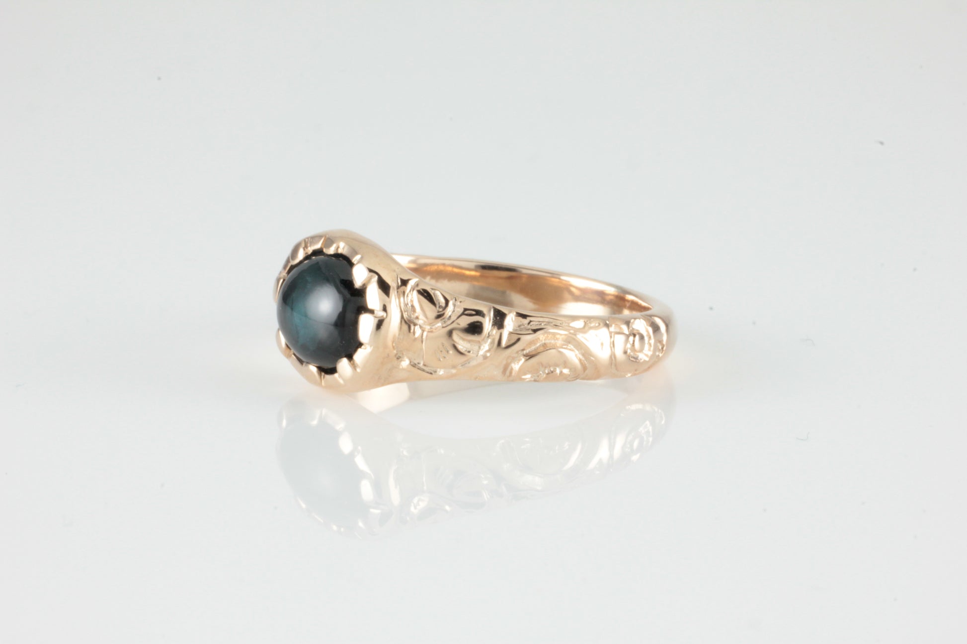 'Nida' Georgian style Oval Topaz Cabochon Ring