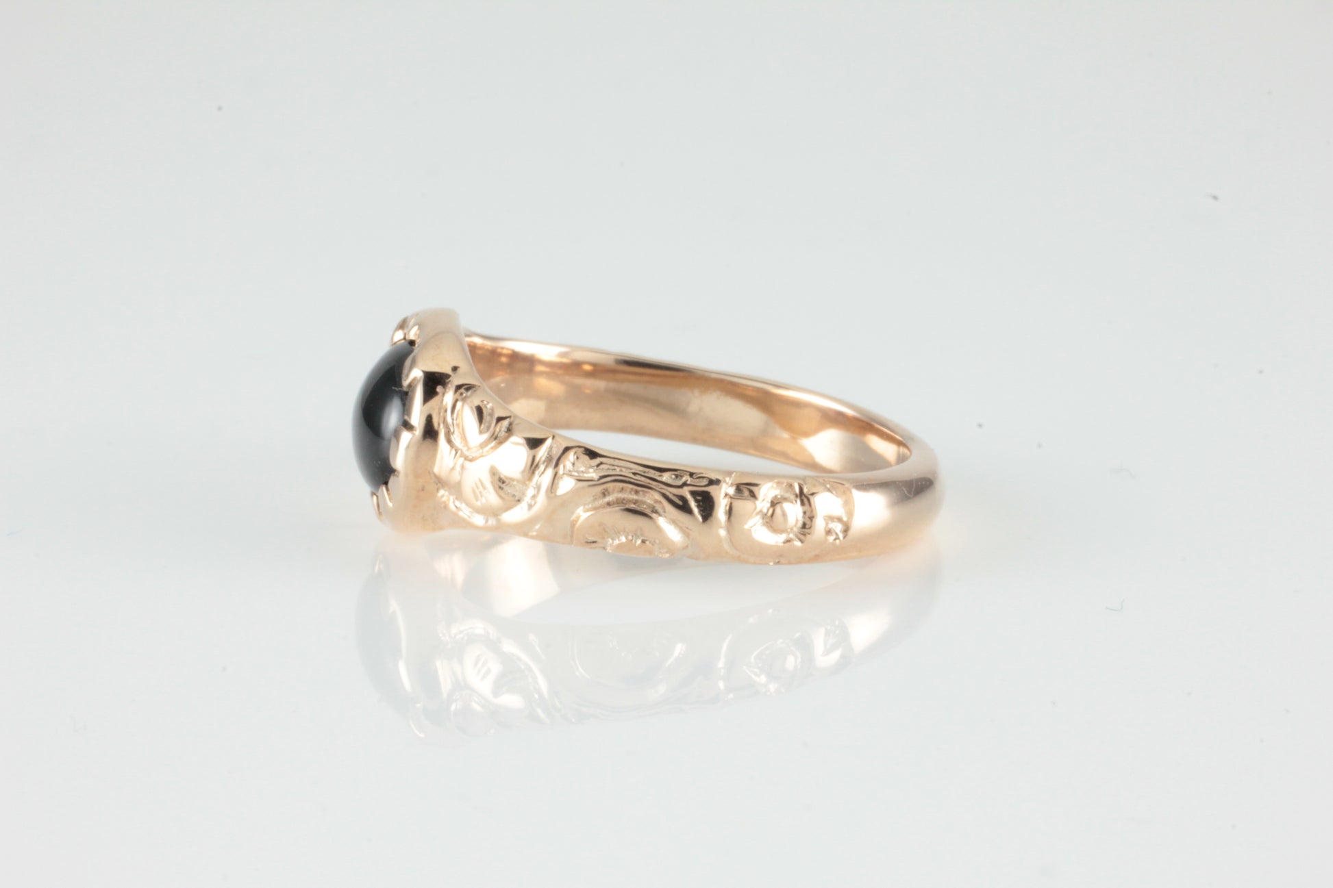 'Nida' Georgian style Oval Topaz Cabochon Ring