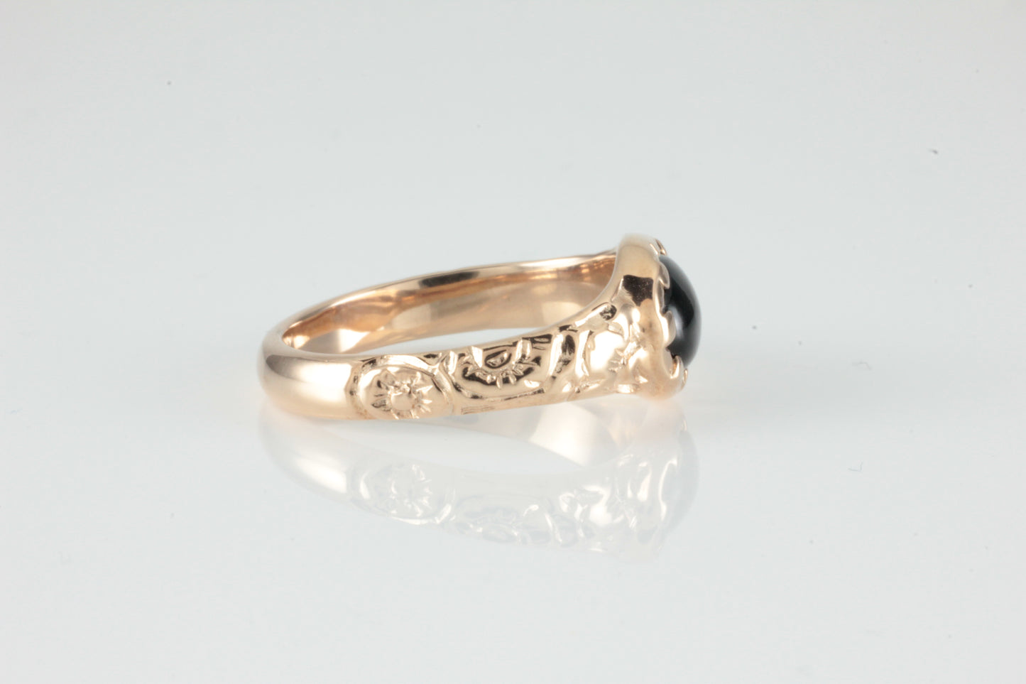 'Nida' Georgian style Oval Topaz Cabochon Ring