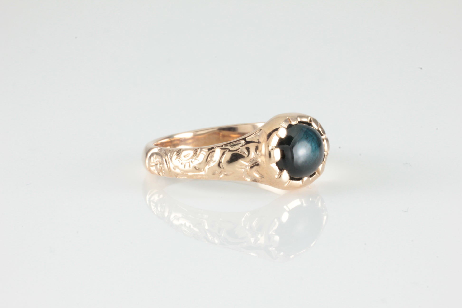 'Nida' Georgian style Oval Topaz Cabochon Ring