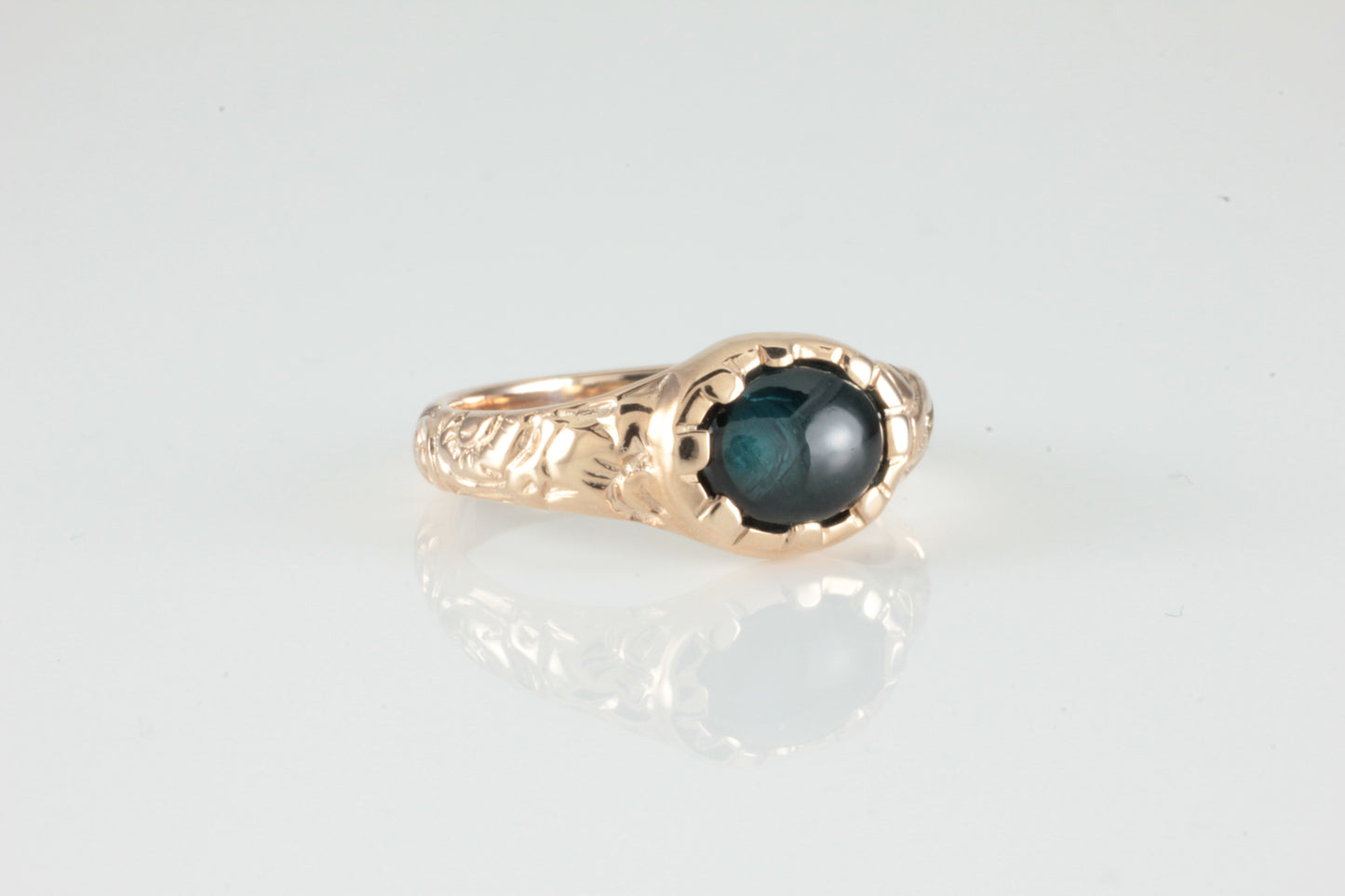 'Nida' Georgian style Oval Topaz Cabochon Ring