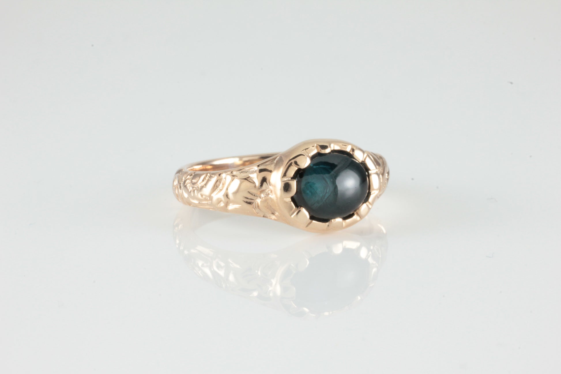 'Nida' Georgian style Oval Topaz Cabochon Ring
