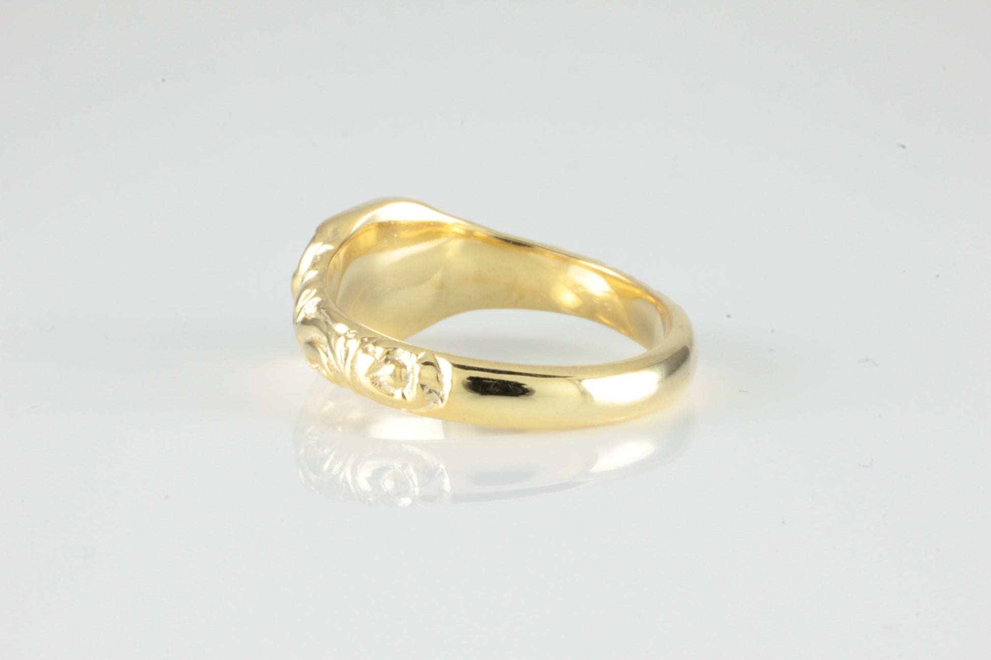 'Nida' Georgian style Oval Emerald Cabochon Ring