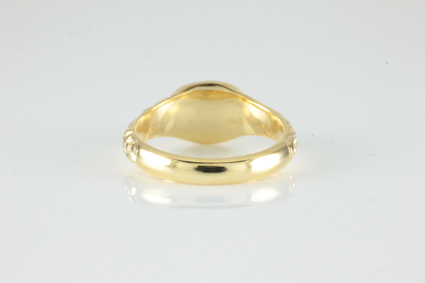 'Nida' Georgian style Oval Emerald Cabochon Ring