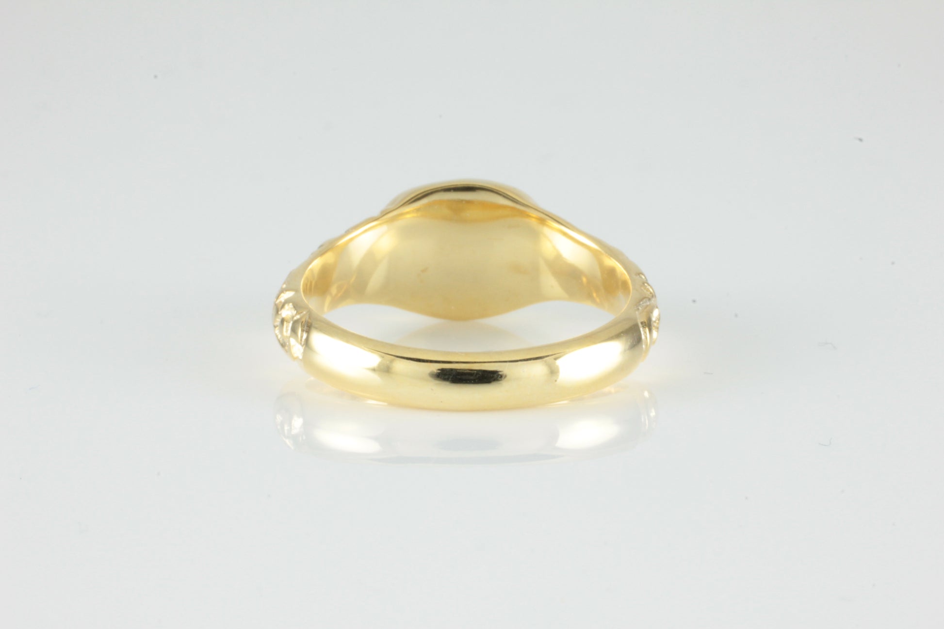 'Nida' Georgian style Oval Emerald Cabochon Ring