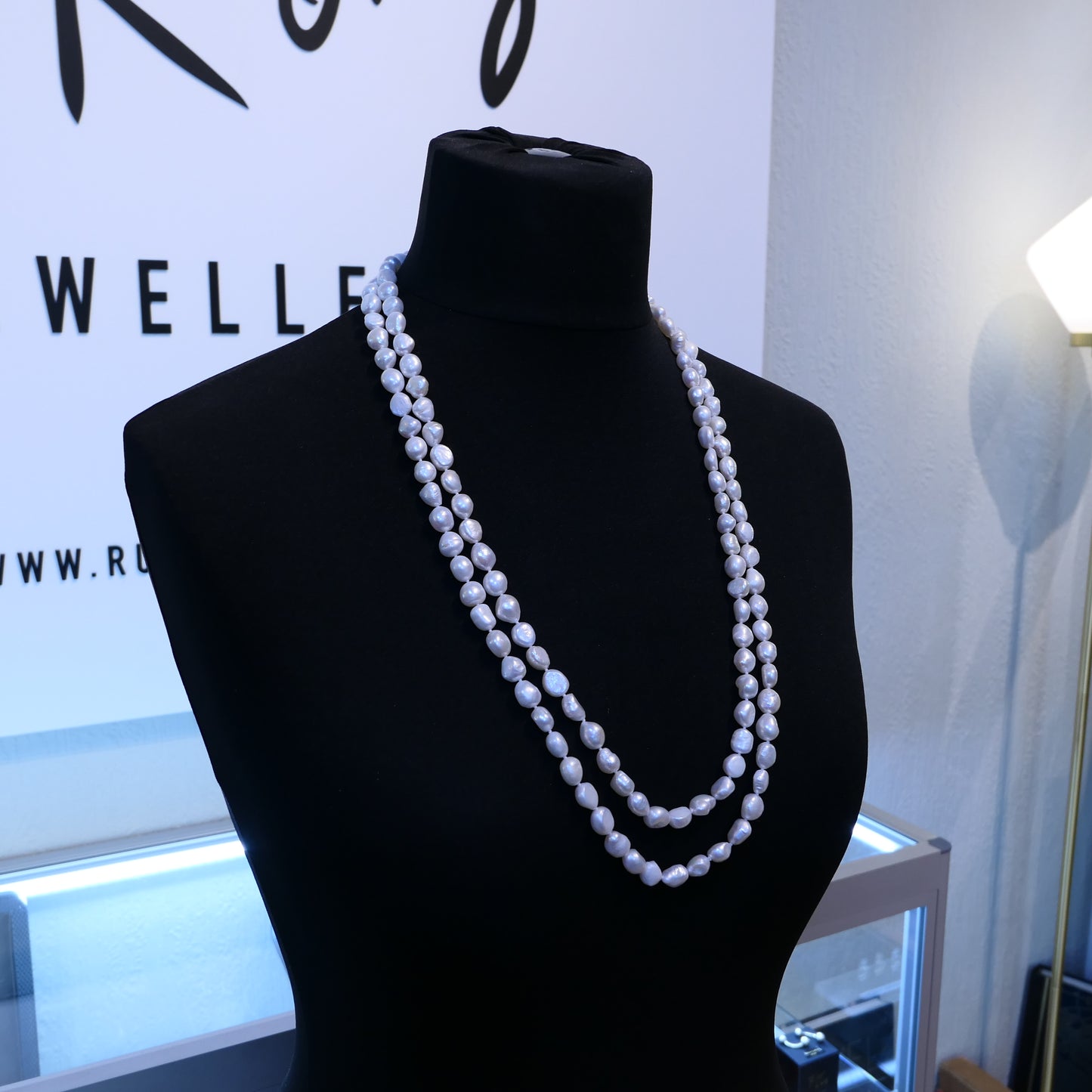 Opera Length White Freshwater Pearl Necklace Endless 63"