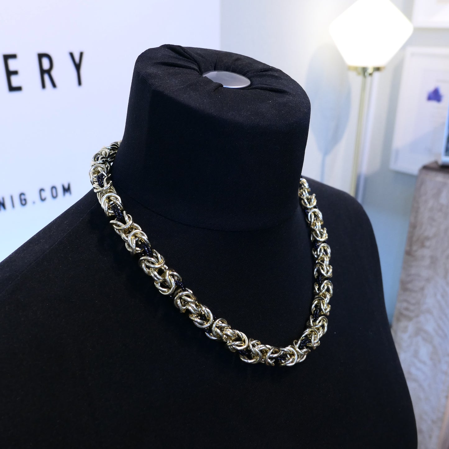 Large Königskette Link Chain Necklace in Gold Plated Aluminium