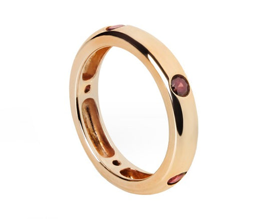 Fully Set Flush syn. Ruby & Silver Ring