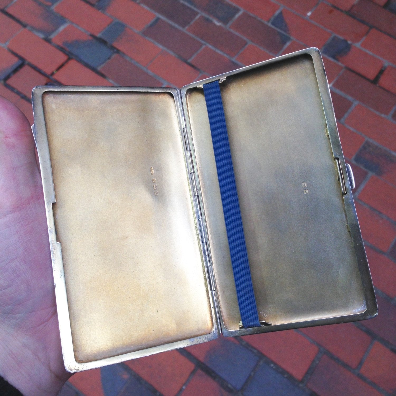 1945 Cigarette Case / Tin / Box / Holder Antique Sterling Silver 925 Vintage