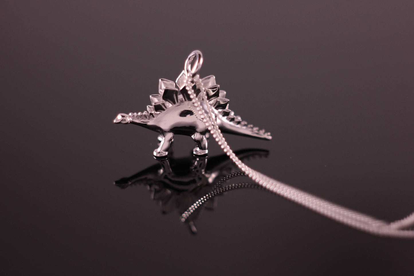 Sterling Silver Dinosaur Pendant Stegosaurus