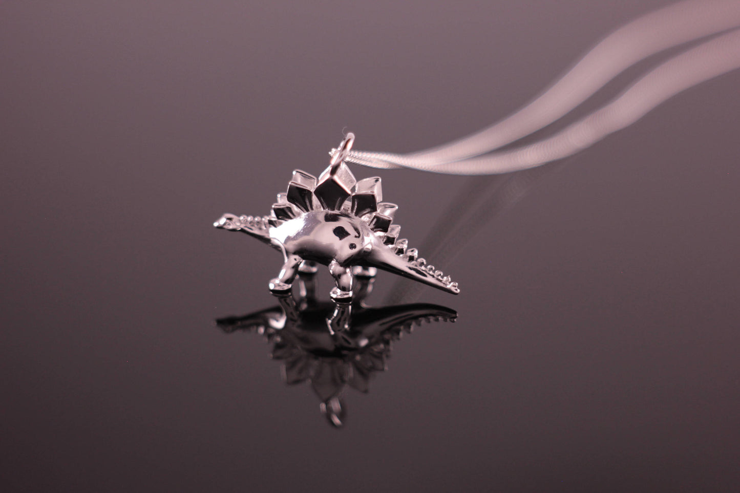 Sterling Silver Dinosaur Pendant Stegosaurus