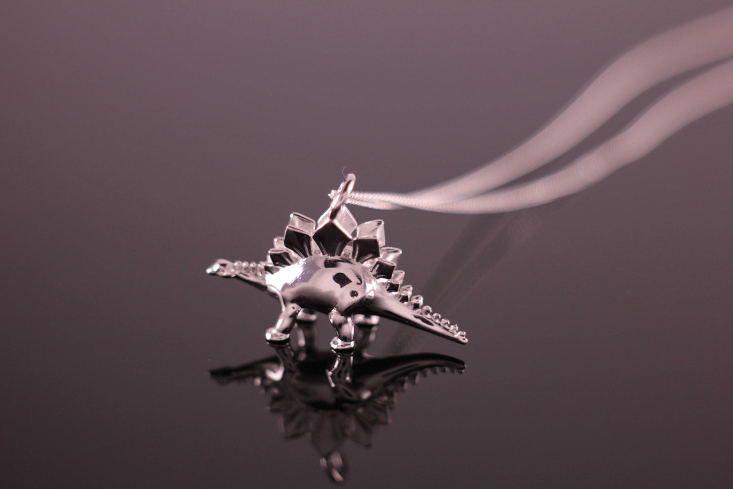 Sterling Silver Dinosaur Pendant Stegosaurus