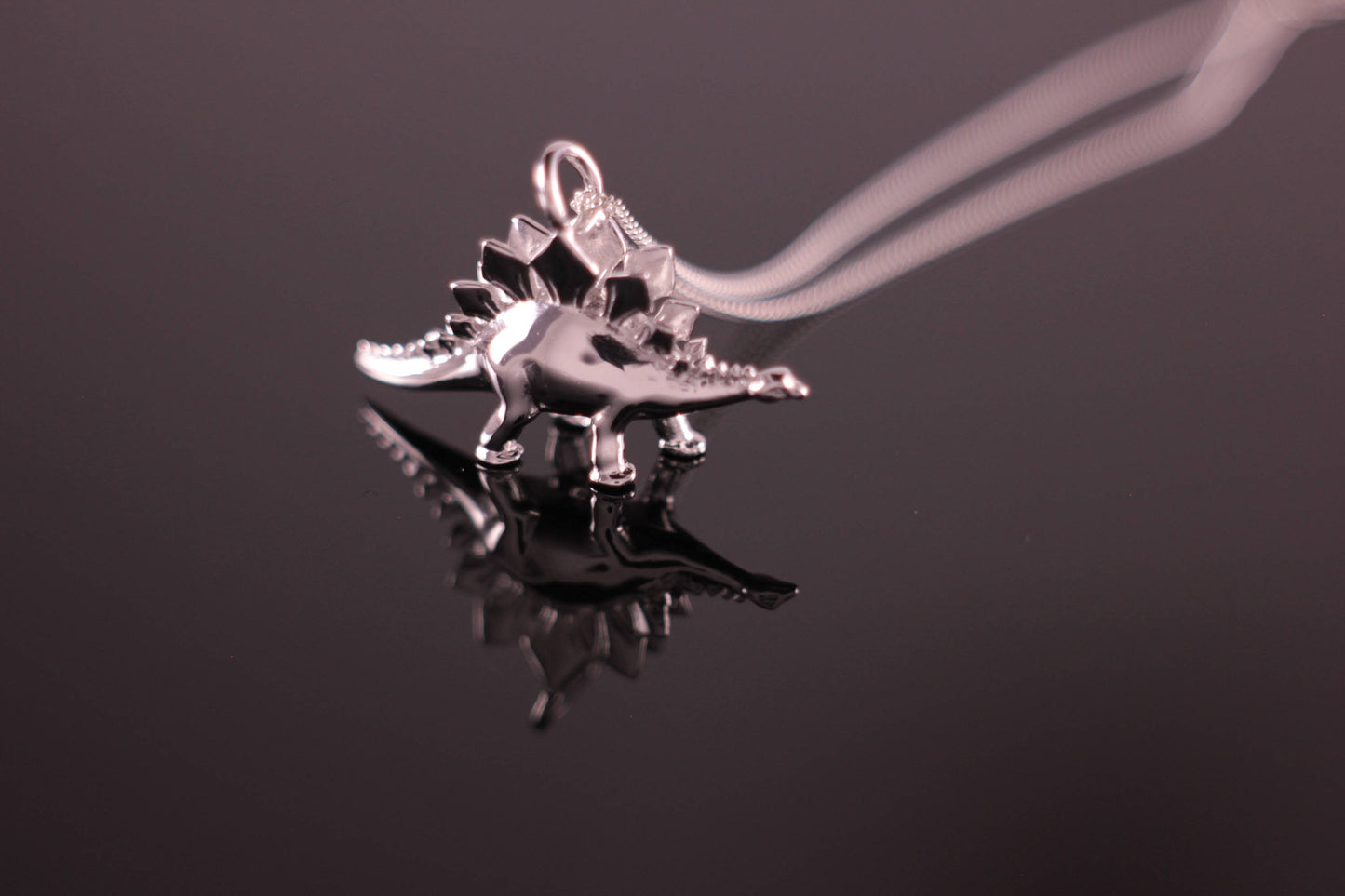 Sterling Silver Dinosaur Pendant Stegosaurus