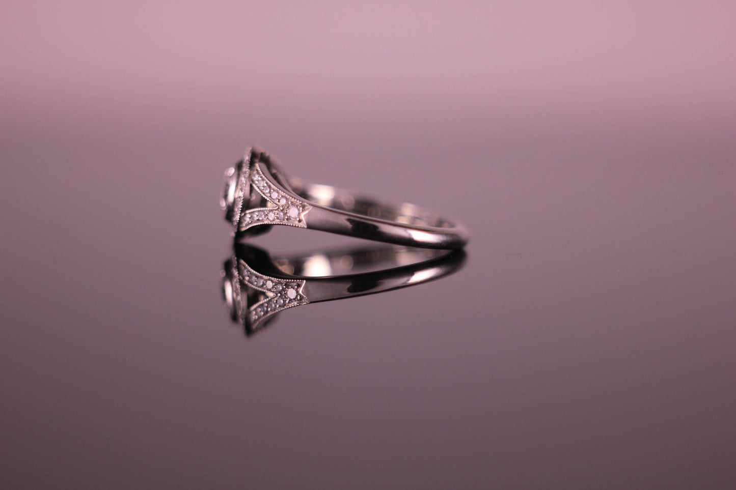0.50ct Diamond Halo Art Deco style Ring G VS1 GIA Certificated