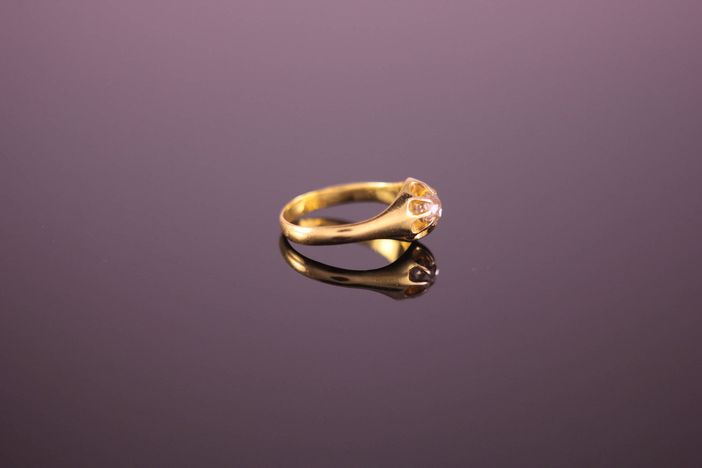 Antique Victorian 0.50ct Antique Old Cut Diamond Ring in 18ct Yellow Gold
