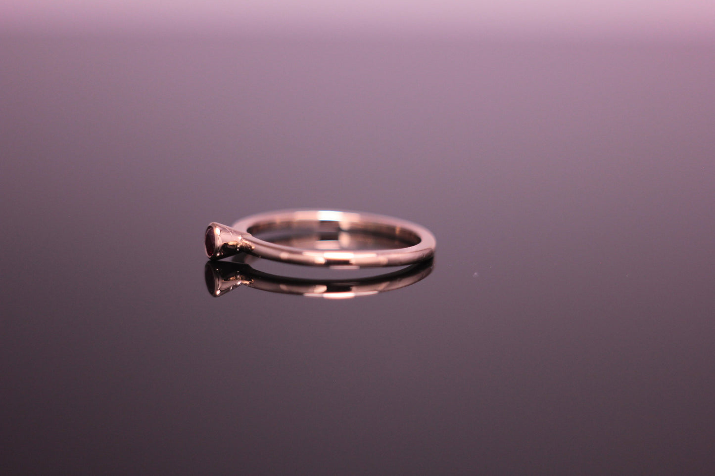 Ruby & 9ct Rose Gold Ring 0.19ct Bezel Rub Over set
