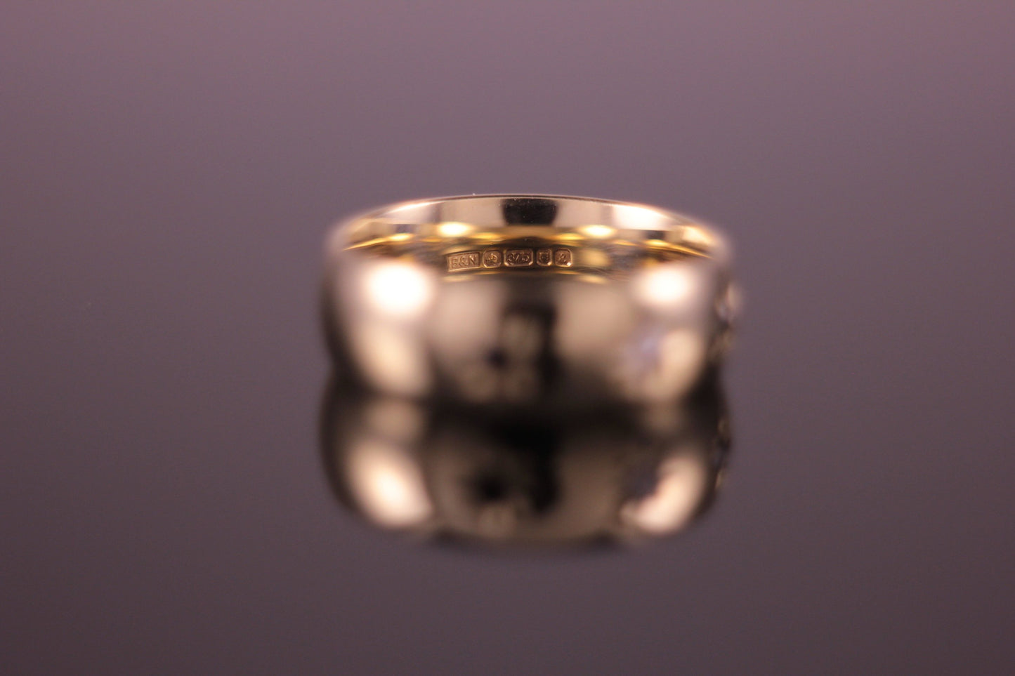 Victorian style Black & White Diamond Star Set Ring 7mm