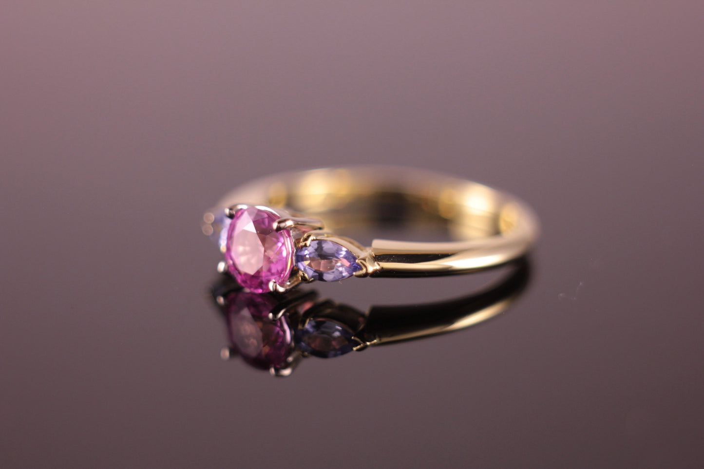 Pink & Blue Sapphire Engagement ring