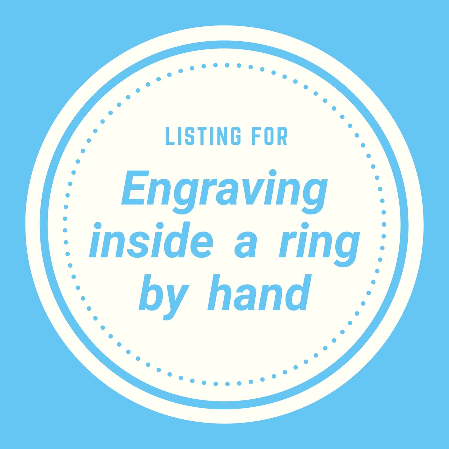 Hand Engraving inside a ring from our shop