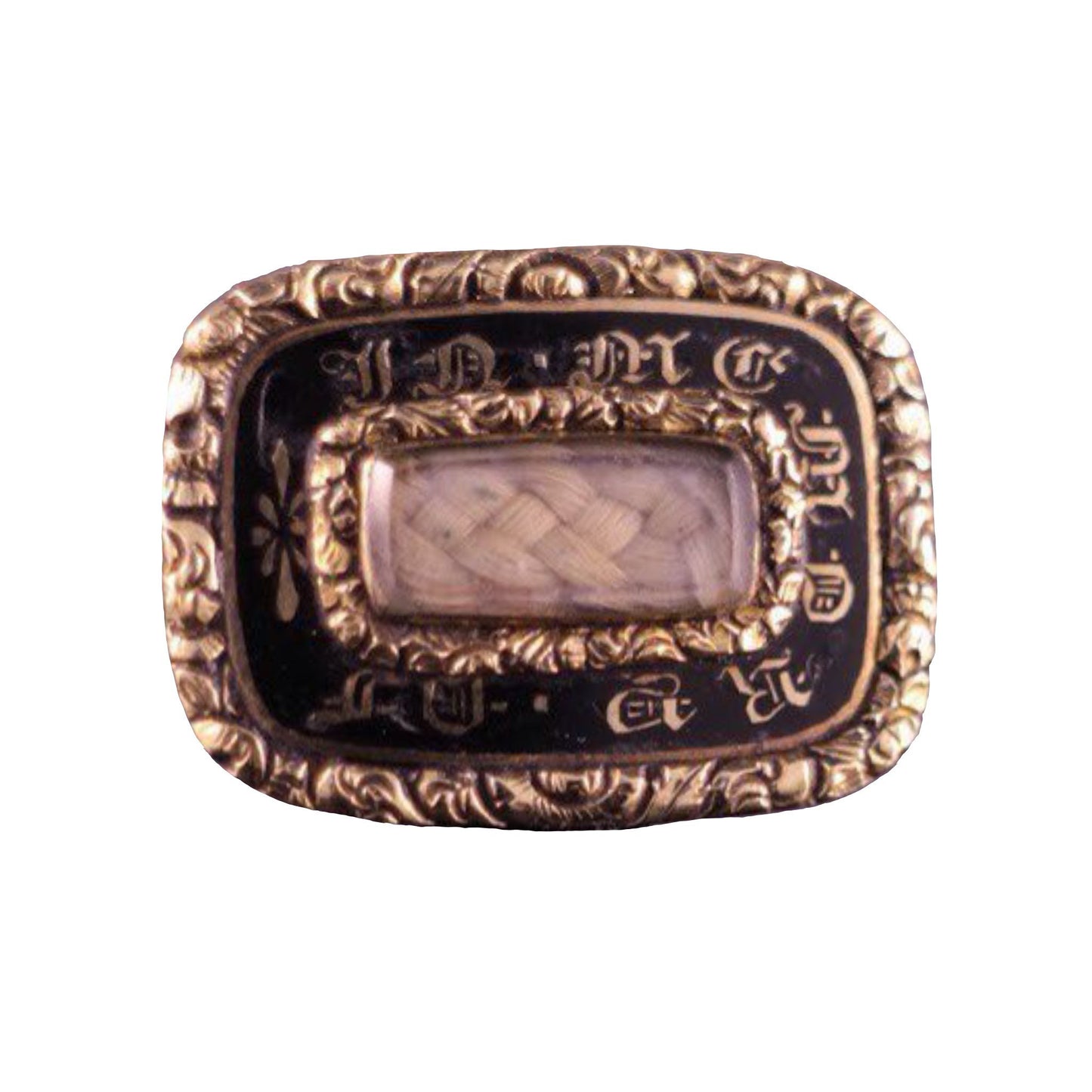 Antique Mourning brooch c.1828 memento mori pin