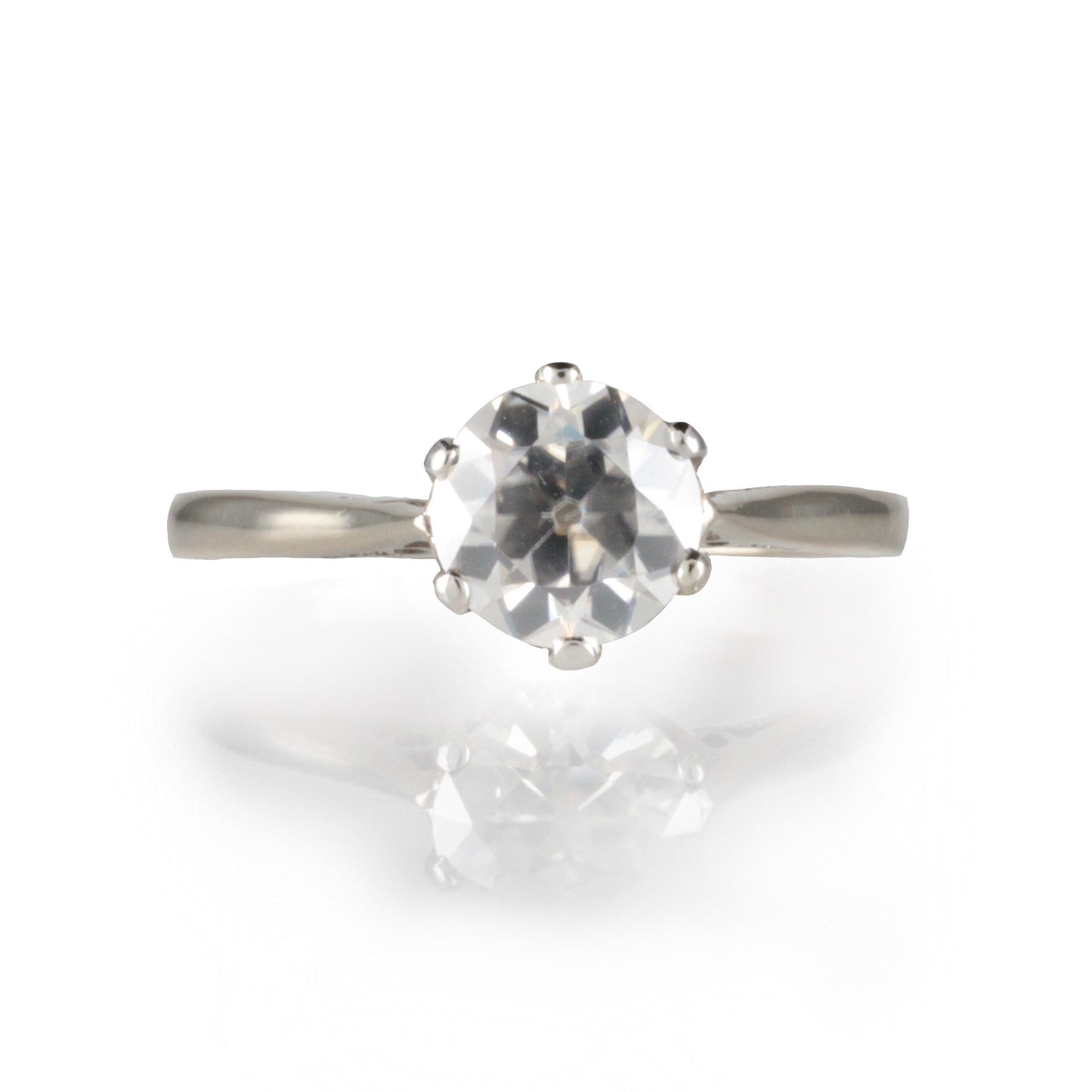 18ct White Gold 1.25ct Old Cut Moissanite Engagement ring