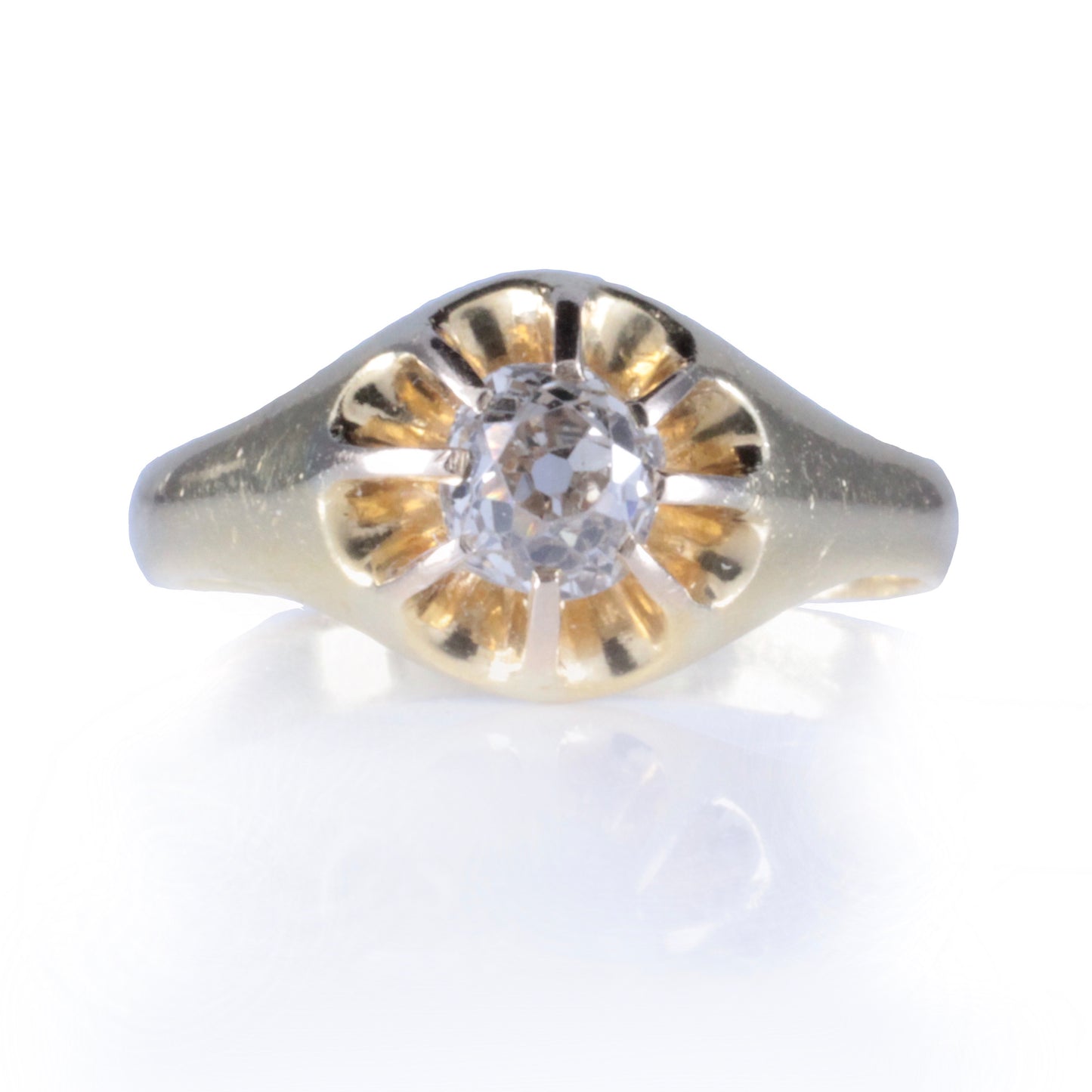 Antique Victorian 0.50ct Antique Old Cut Diamond Ring in 18ct Yellow Gold