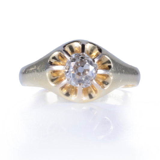 Antique Victorian 0.50ct Antique Old Cut Diamond Ring in 18ct Yellow Gold