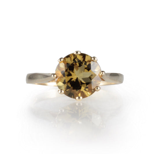 9ct Golden Yellow Heliodor Beryl ring 1.74ct 8-claw setting
