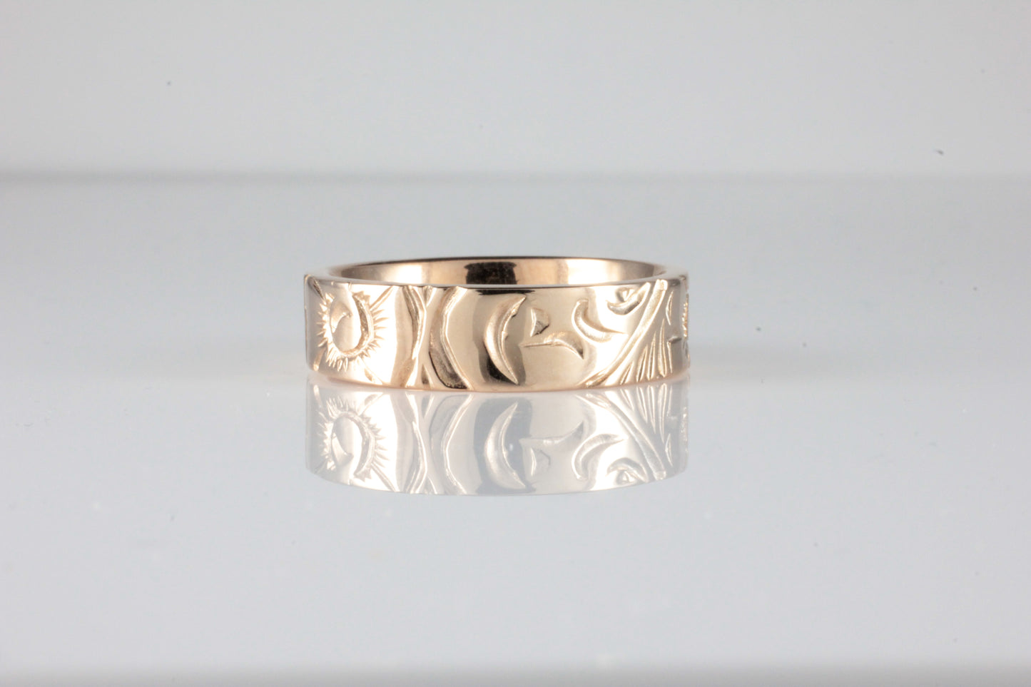 Floral Engraved Victorian Style Band in 18ct Rose Gold