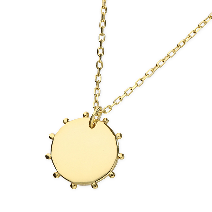 Etruscan style Disc Pendant Yellow