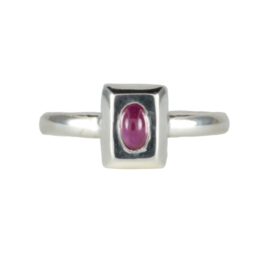 C13th-14th Medieval Style 'Pie Dish' Ring with Oval Ruby Cabochon