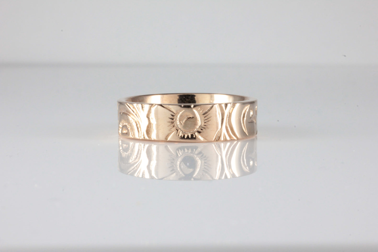 Floral Engraved Victorian Style Band in 18ct Rose Gold