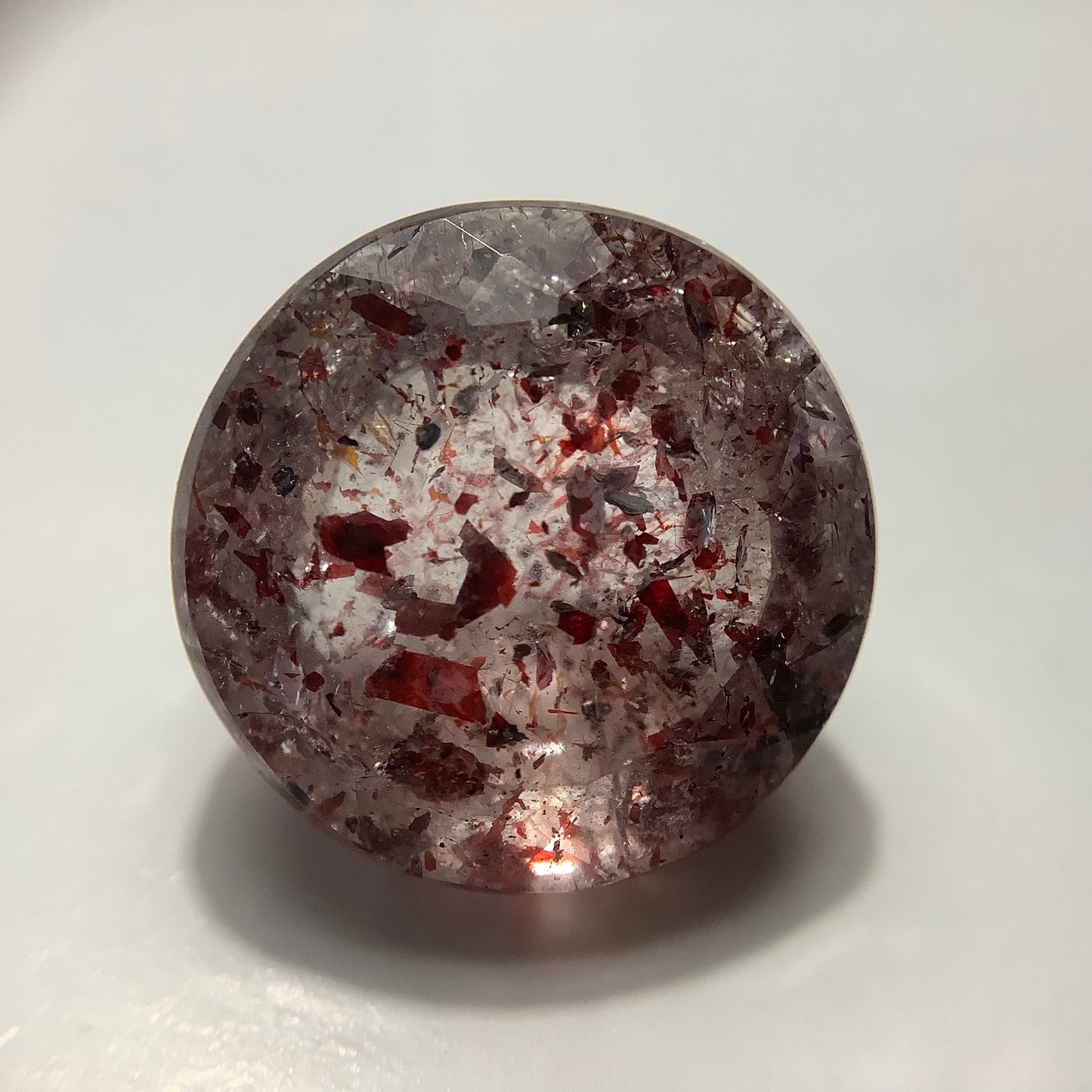 Round Faceted ‘Strawberry’ Quartz Loose Stone 12.2mm // 7.20ct