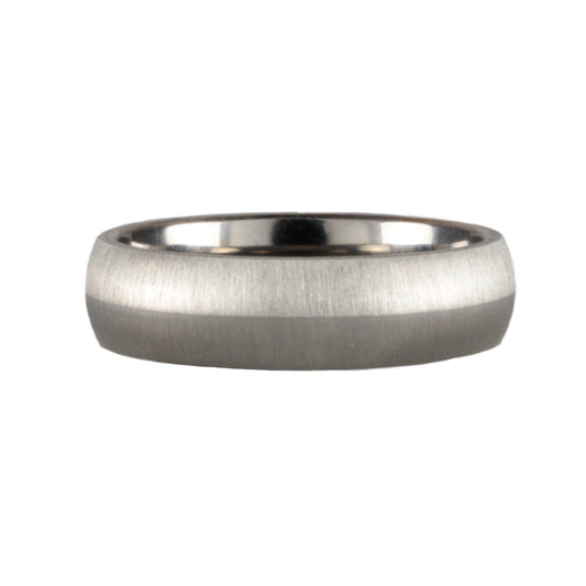 6mm Half Titanium & Half Silver Satin Finish Band
