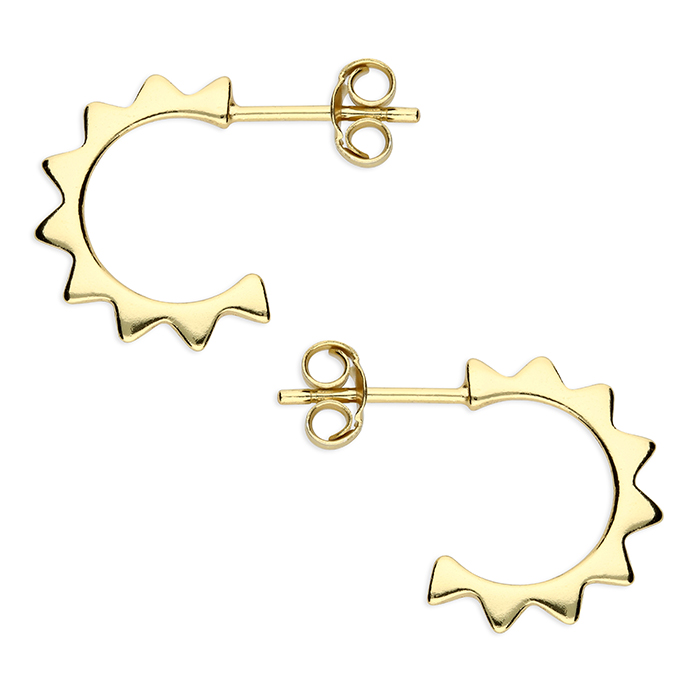 Starburst Small Stud Earrings Hoop Yellow