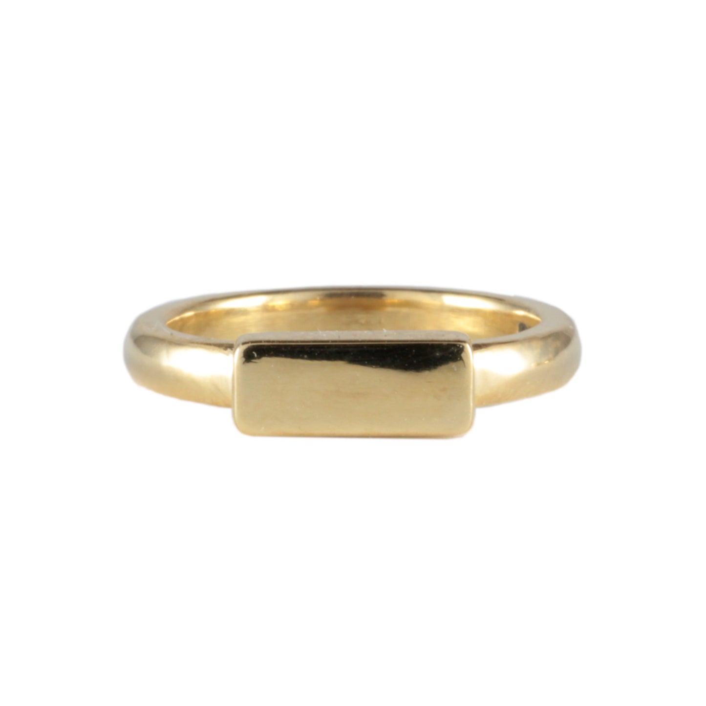 'Akrai' Gold Landscape Rectangular Head Ring