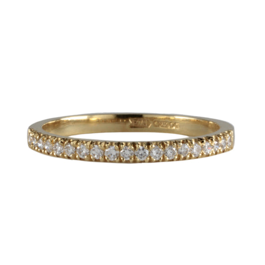 18ct Yellow Gold Diamond 0.20tcw Half Eternity Ring 1.8mm wide Fishtail Castle Set
