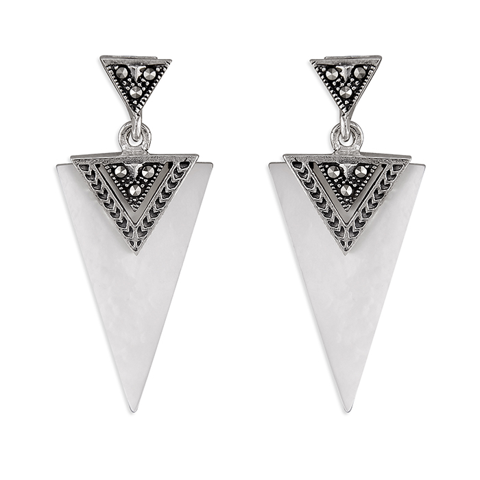 Art Deco Style Mother of Pearl Earrings
