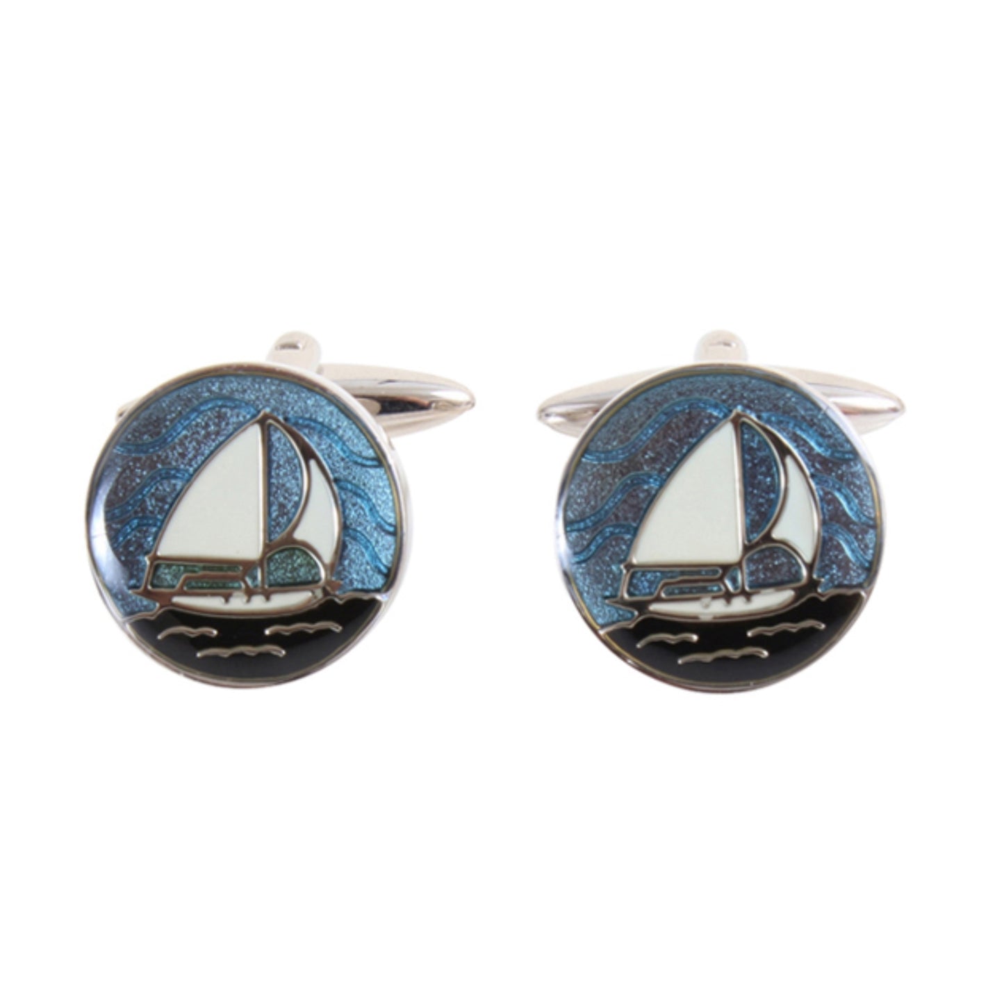 Sailing Boat Yacht Enamel Cufflinks