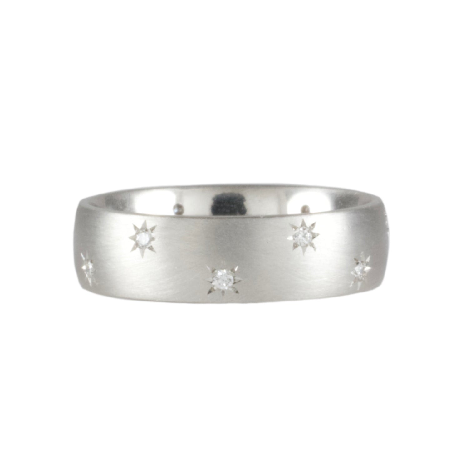 Platinum Staggered Fully Star Set Diamond band