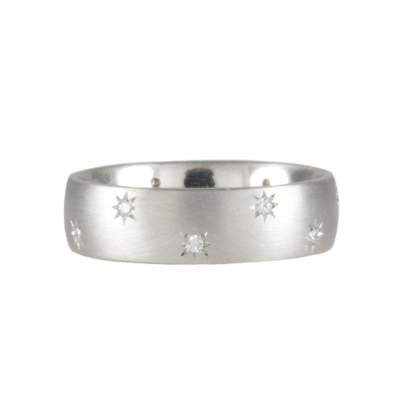 Platinum Staggered Fully Star Set Diamond band