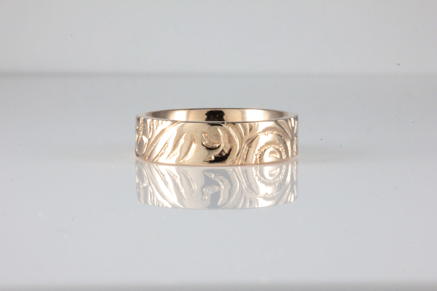 Floral Engraved Victorian Style Band in 18ct Rose Gold