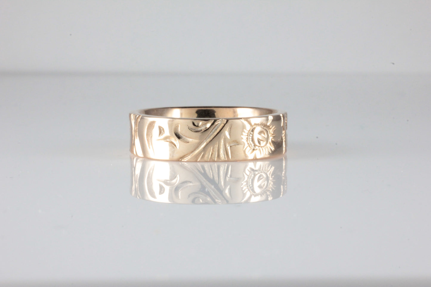 Floral Engraved Victorian Style Band in 18ct Rose Gold