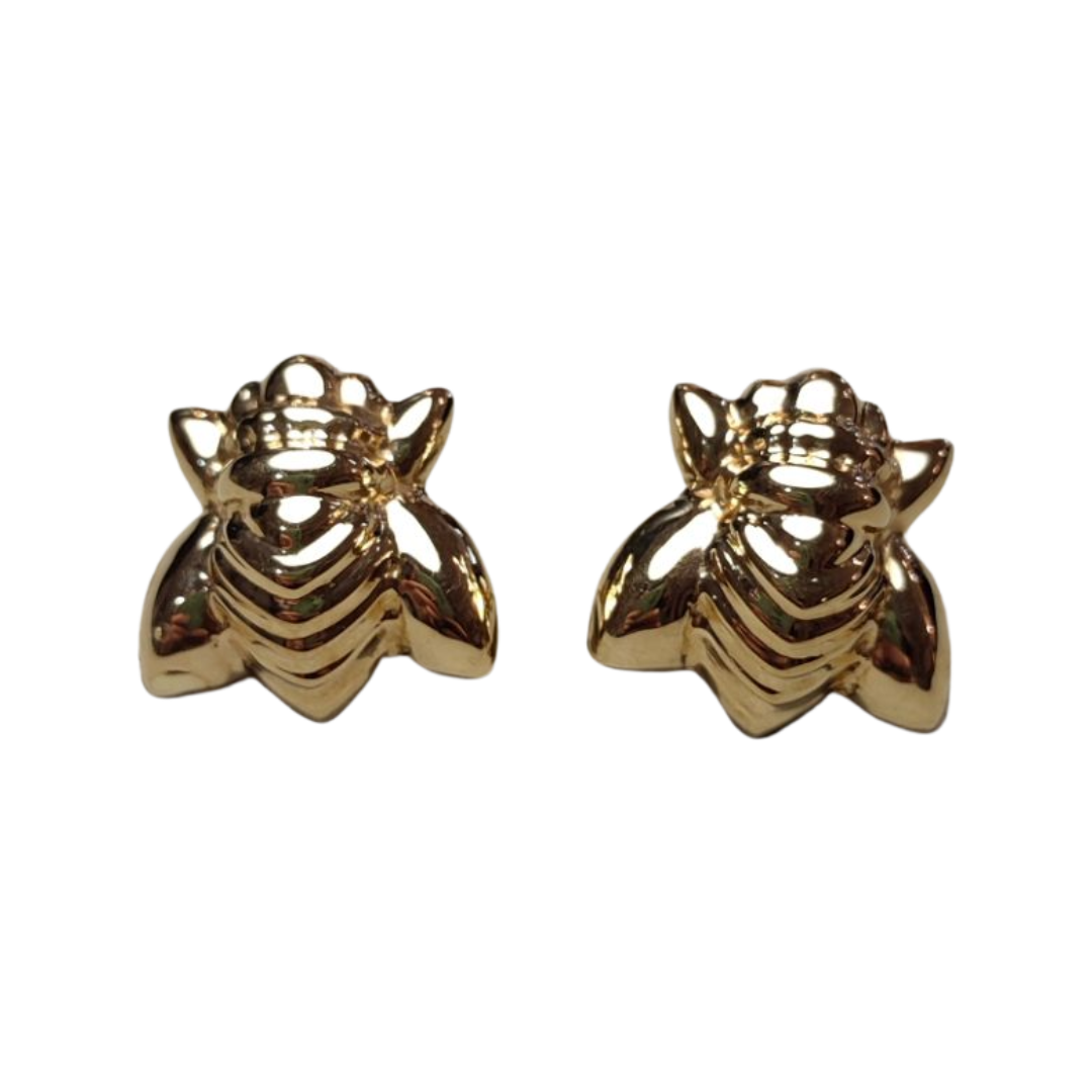 Vintage Bee Stud Earrings in 18ct Yellow Gold